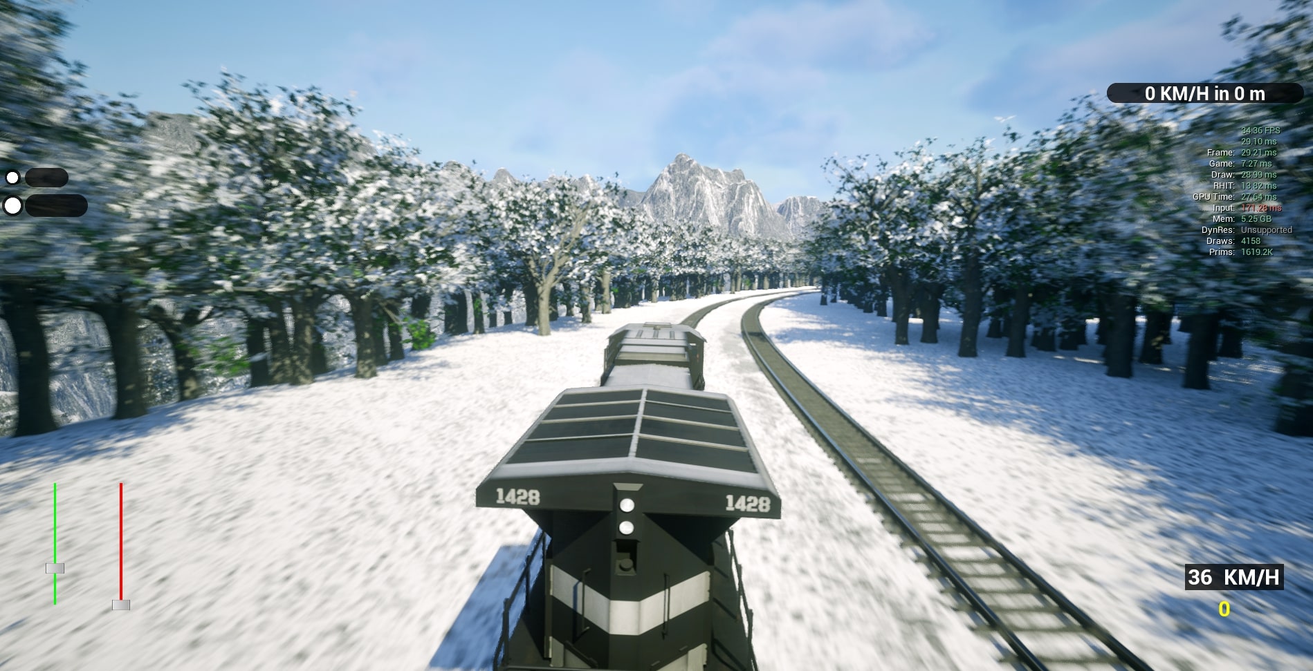 Railway Simulator route through a forest